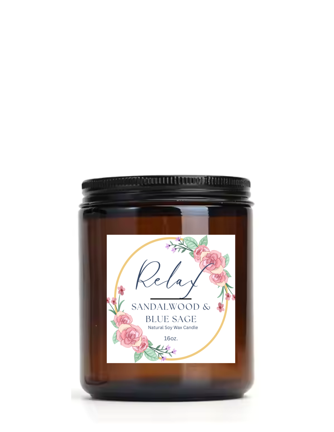 Sandalwood and Blue Sage Natural Soy Wax Candle