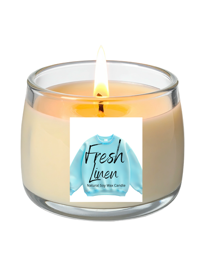 Fresh Linen Odor Eliminator Natural Soy Wax Candle