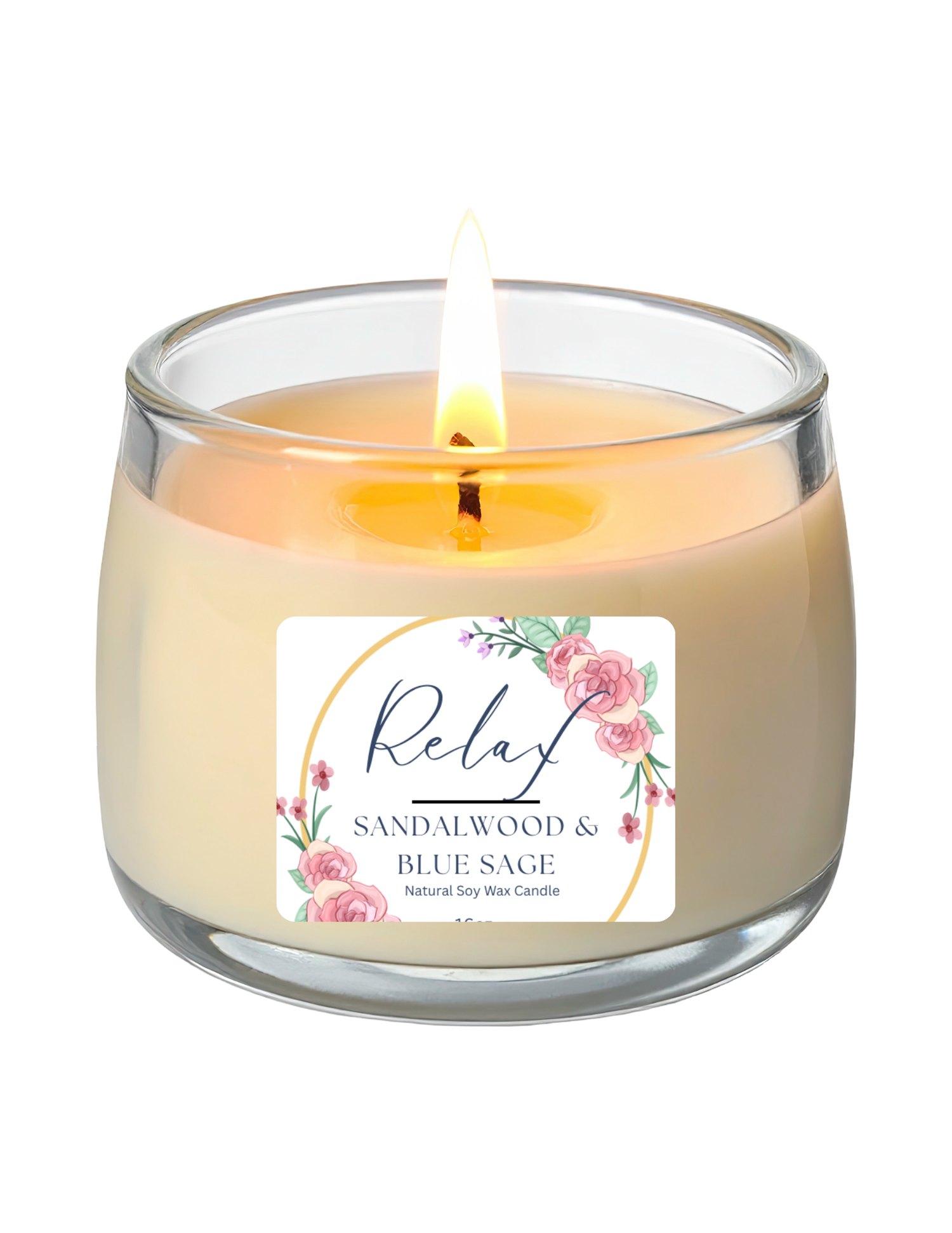Sandalwood and Blue Sage Natural Soy Wax Candle